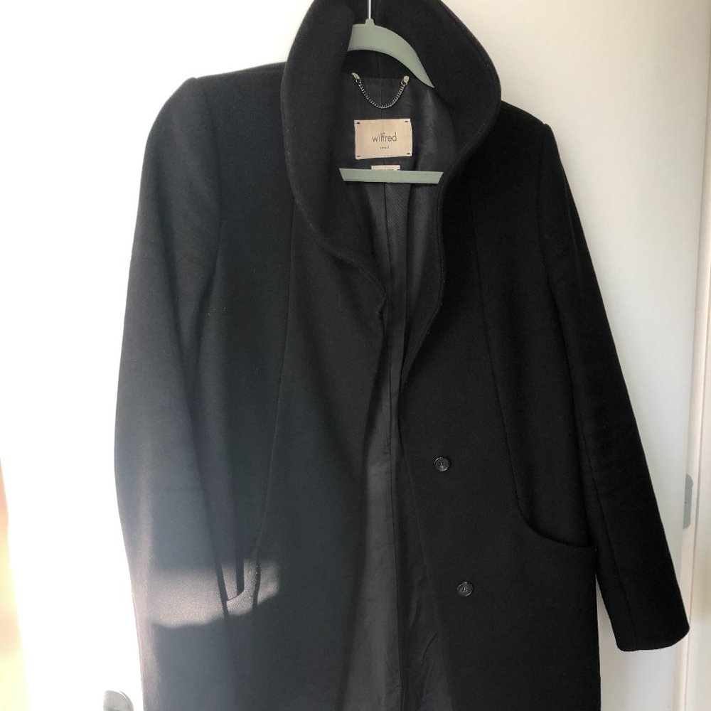 Wilfred Cocoon Coat (Aritzia, Black, S)